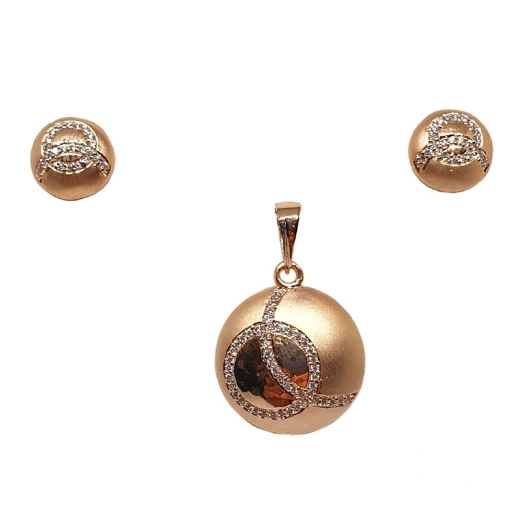 925 Sterling Silver Round Shaped Modern Pendant Set MGA - PTS0120