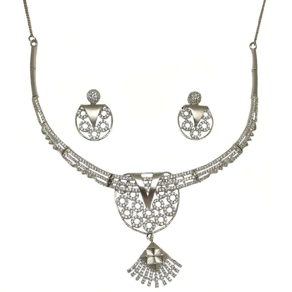 925 Sterling Silver Modern Necklace Set MGA - NKS0097