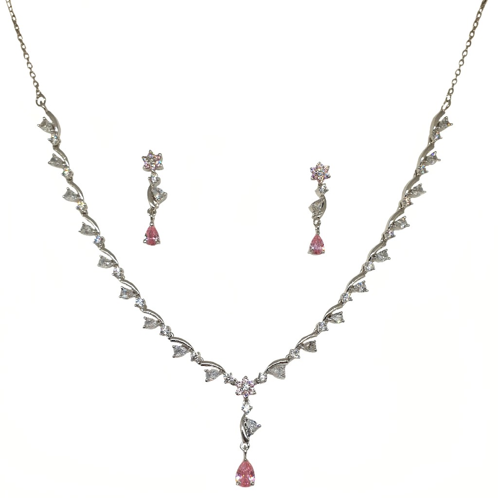 925 Sterling Silver Designer Necklace Set MGA - NKS0104
