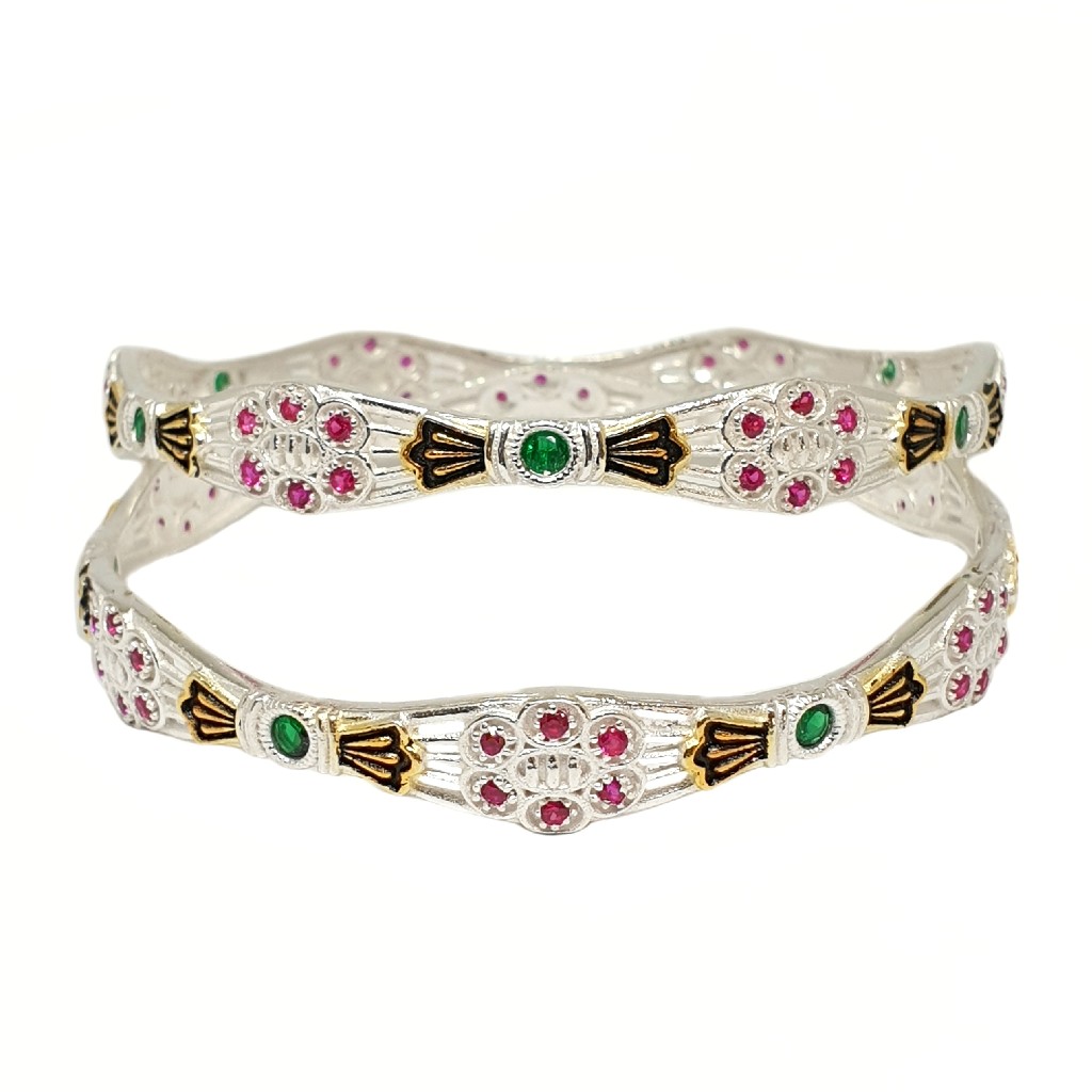 925 Sterling Silver Modern Kadali Bangles MGA - KDS2496