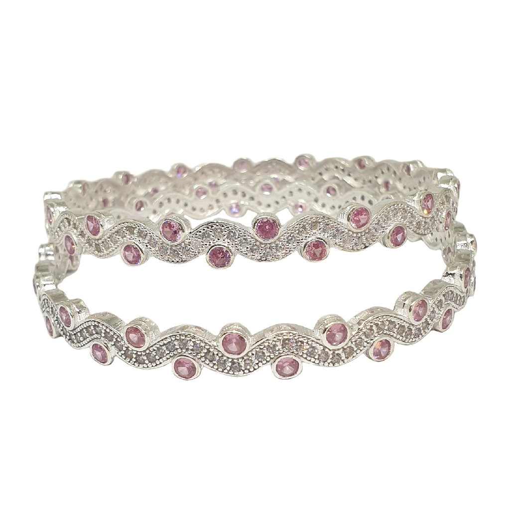 925 Sterling Silver Modern Kadali Bangles MGA - KDS2543