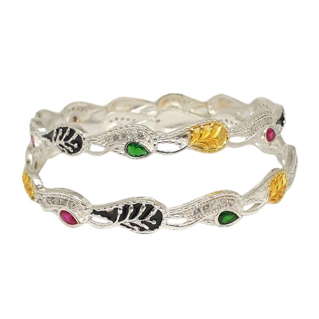 925 Sterling Silver Modern Kadali Bangles MGA - KDS2542