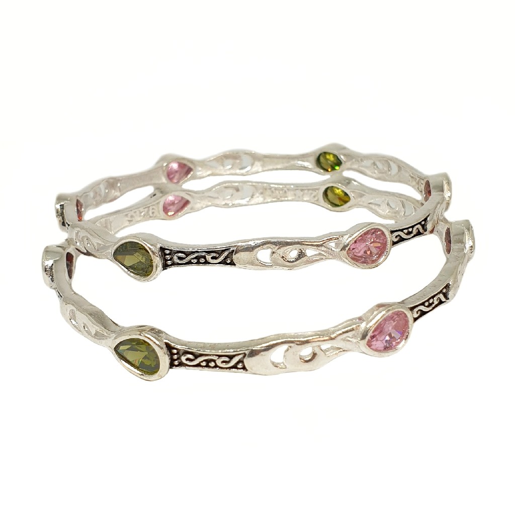 925 Sterling Silver Fancy Kadali Bangles MGA - KDS2545