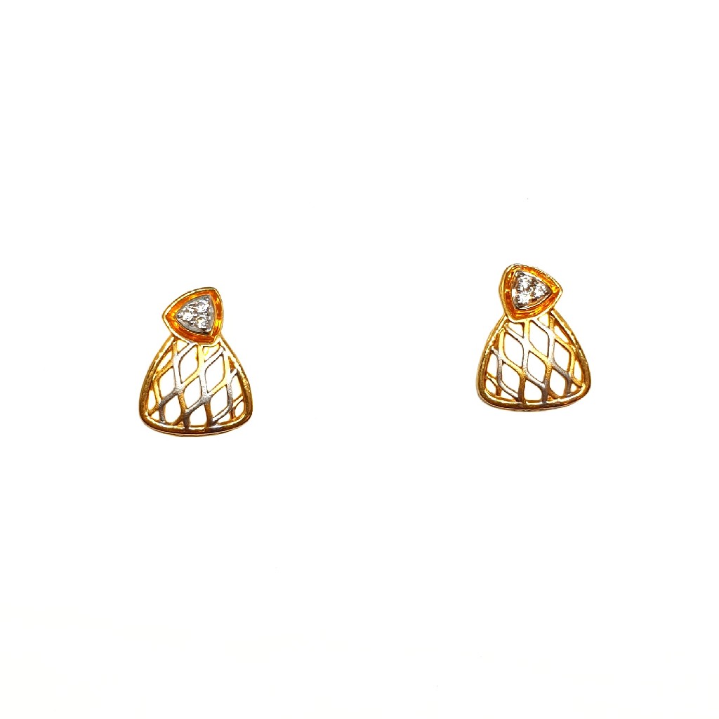 22K Gold Modern Matte Finish Earrings MGA - BTG0480