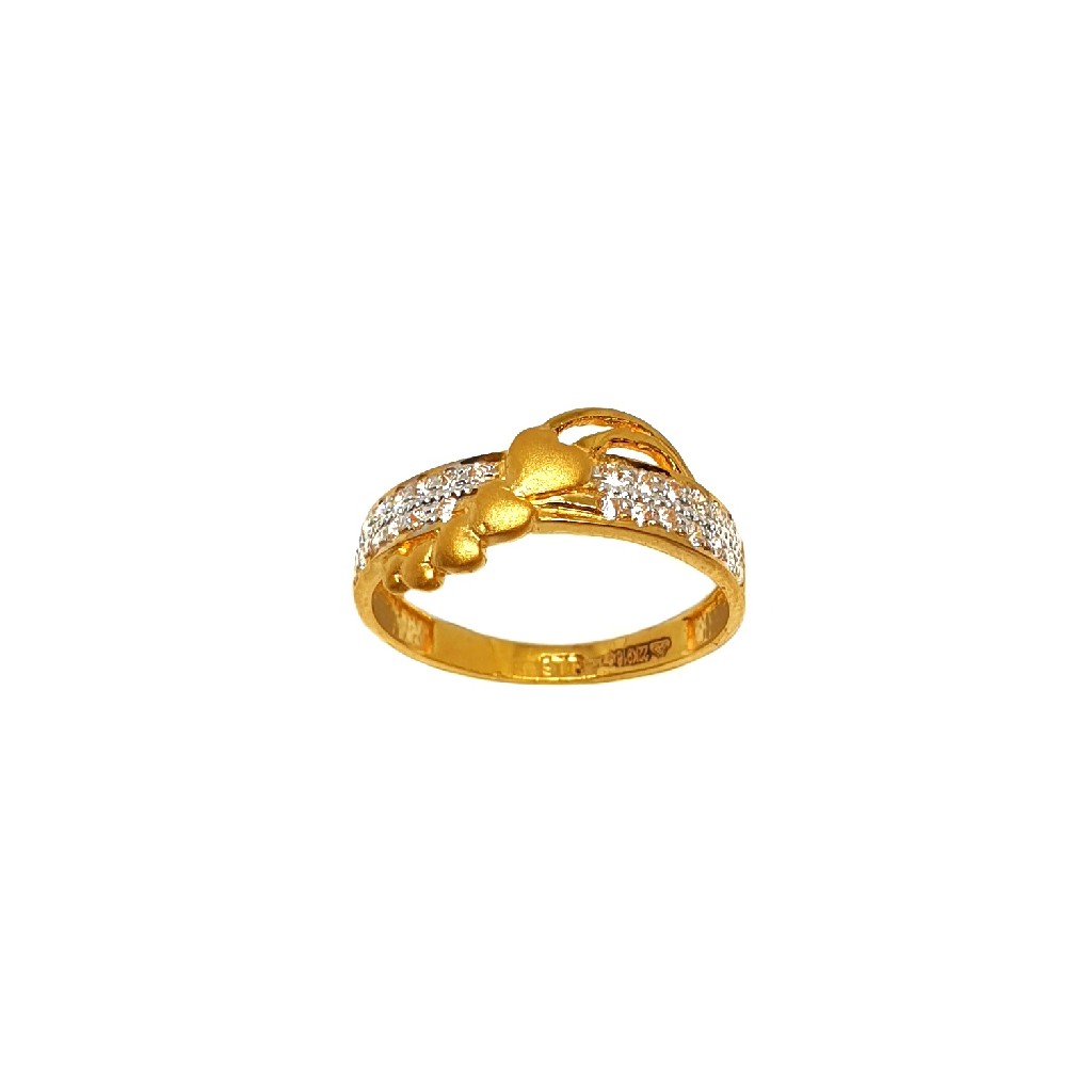 22K Gold Heart Shaped Matte Finish Modern Ring MGA - LRG1121