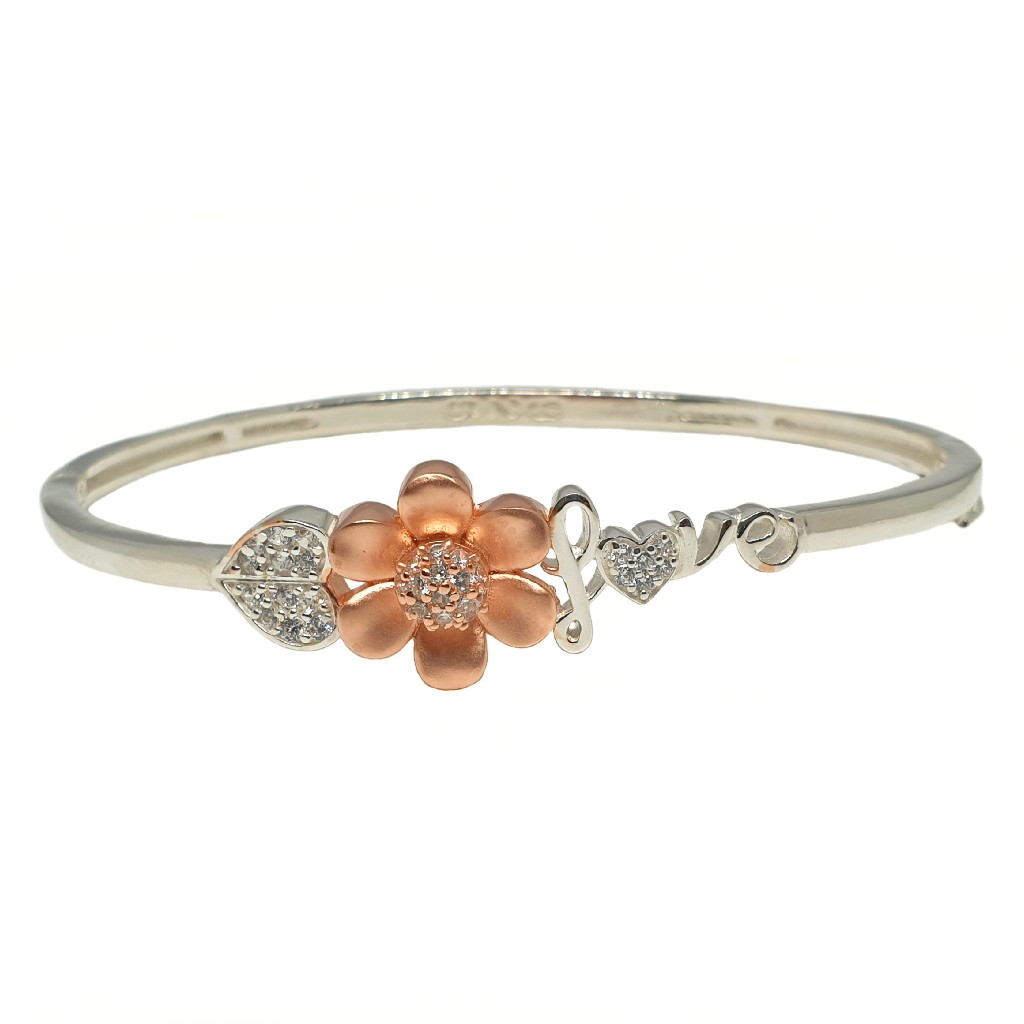 925 Sterling Silver Flower Shaped Love Bracelet MGA - BRS1811
