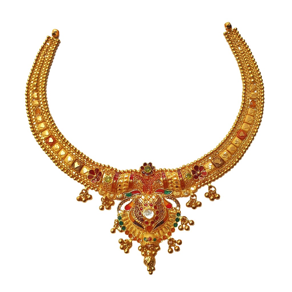 22K Gold Designer Necklace MGA - GN0095