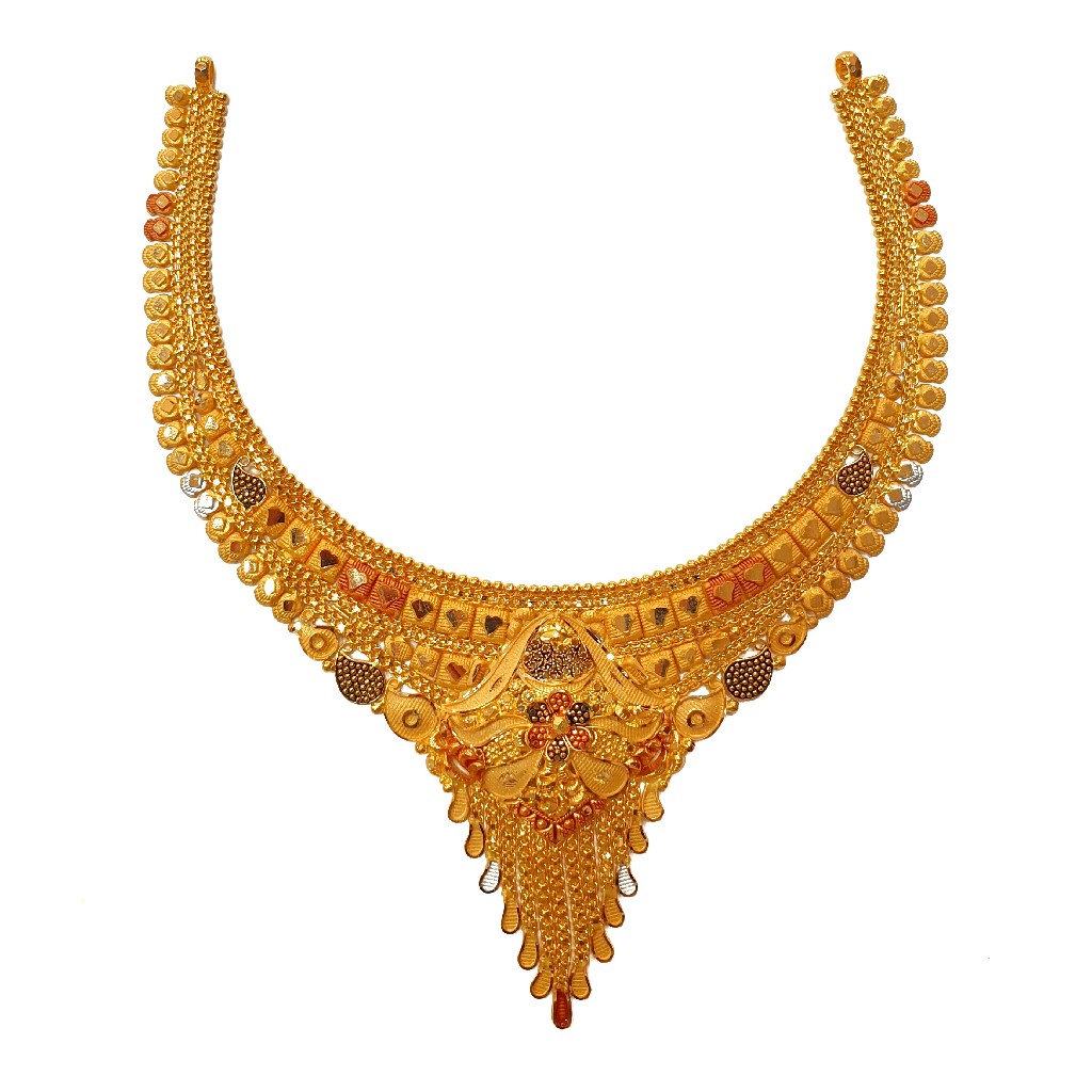 22K Gold Kalkatti Necklace MGA - GN0092