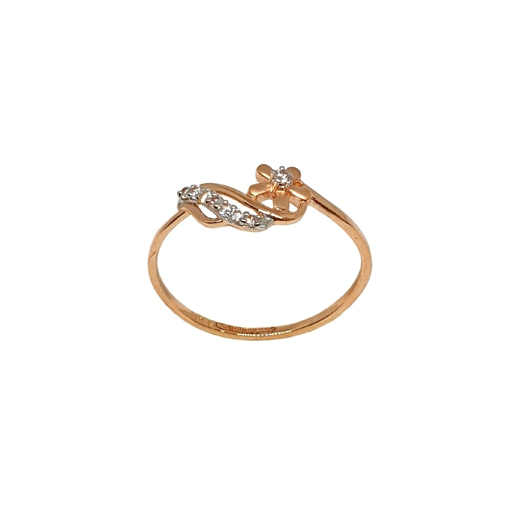18k rose gold flower shaped designer ring mga - lrg1101