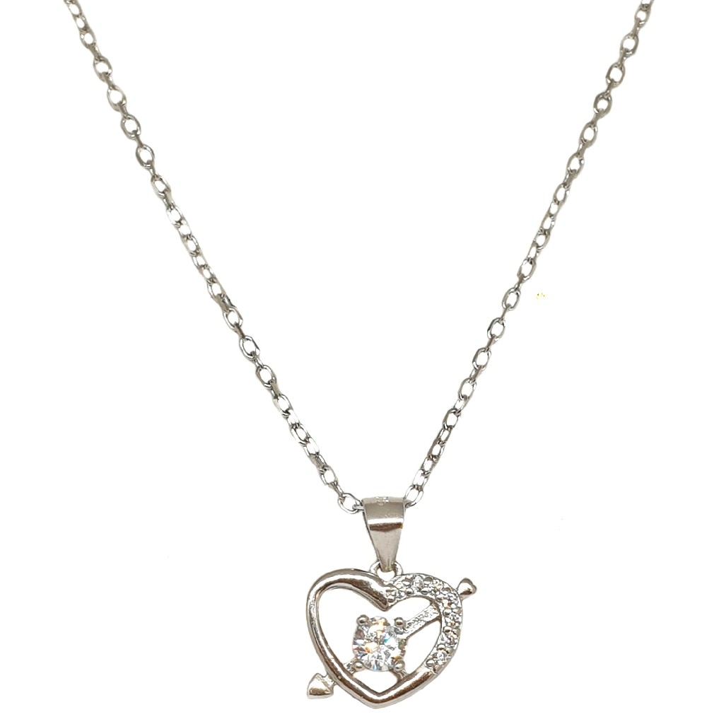 925 Sterling Silver Heart Shaped Designer Chain Necklace MGA - CHS1823