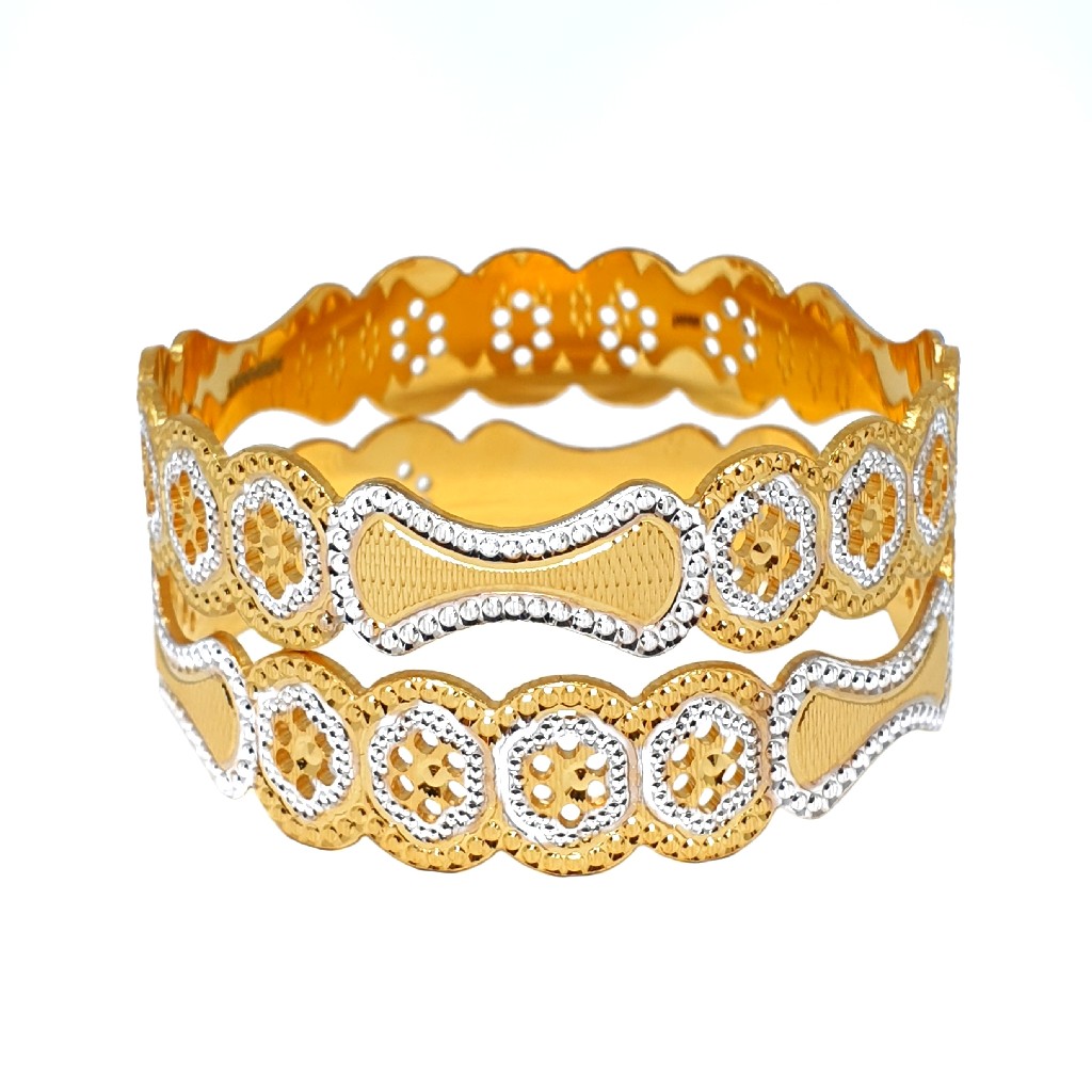 1 Gram Gold Forming Oval Shaped Designer Bangles MGA - BGE0464