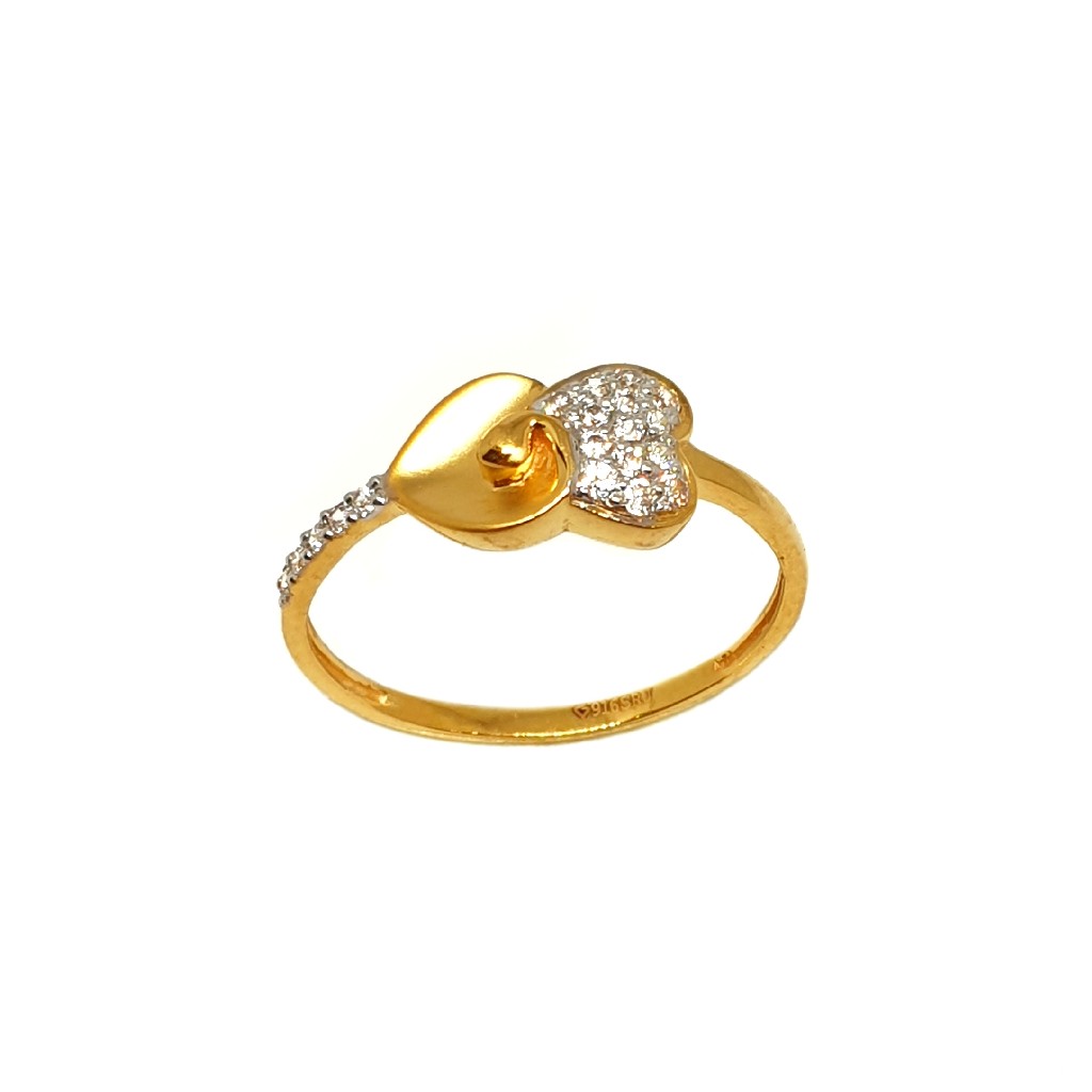 22K Gold Heart Shape Matte Finish Ring MGA - LRG1098