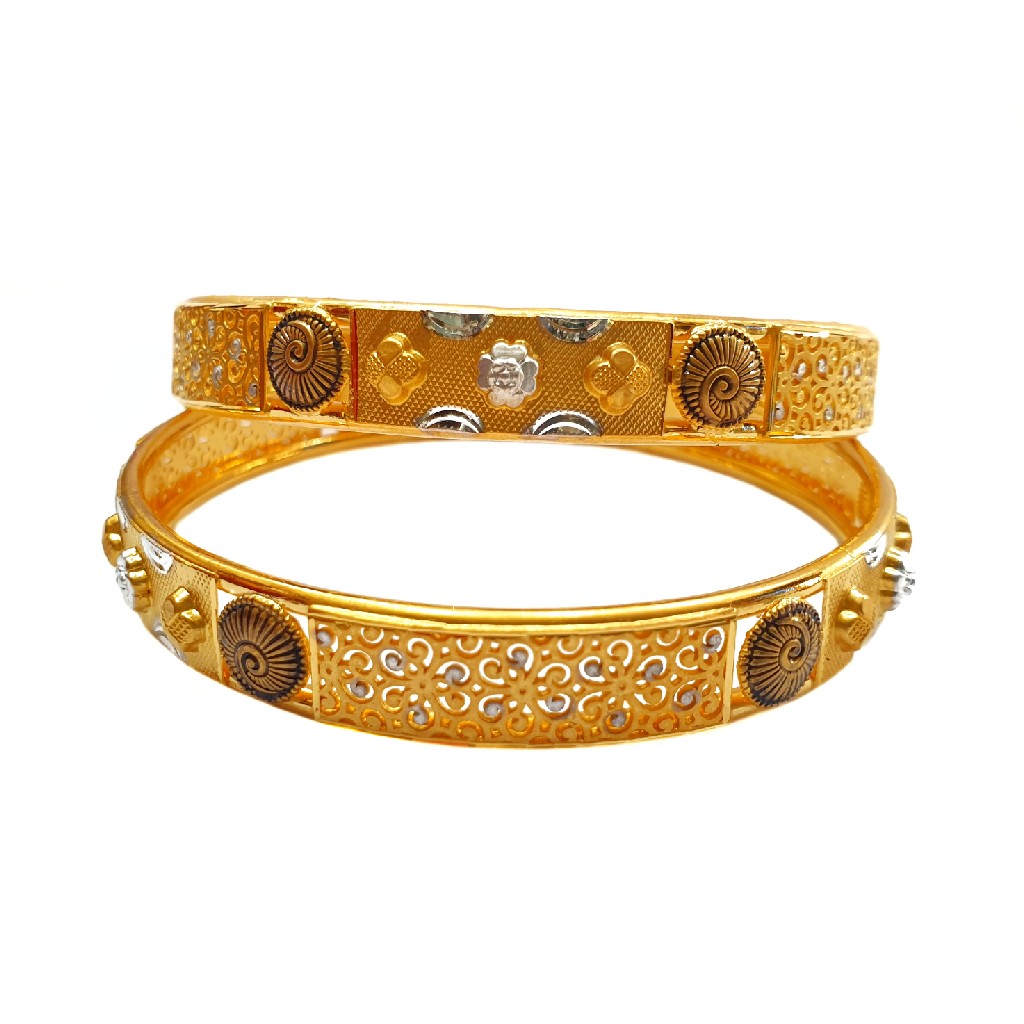 22K Gold Designer Kadli Bangles MGA - GK0073