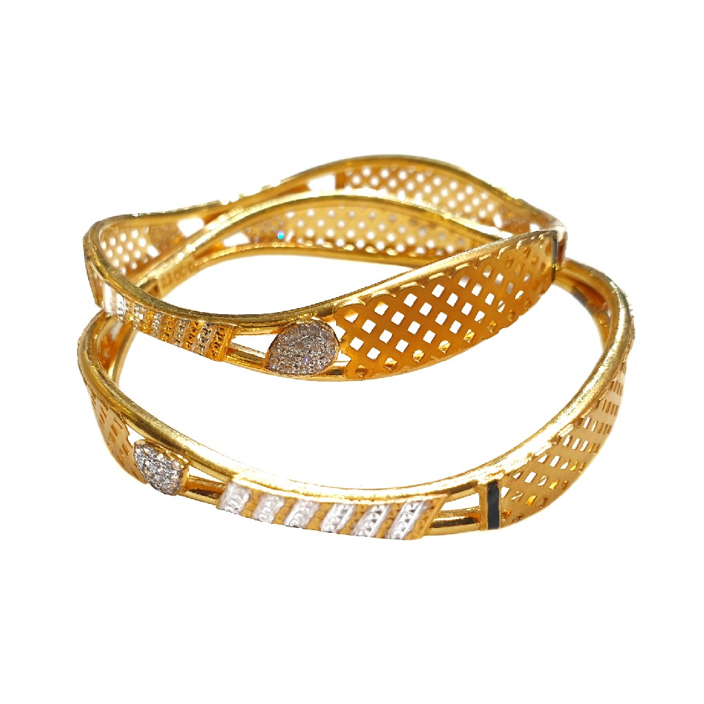 22K Gold Matte Finish Kadali Bangles MGA - GK0072