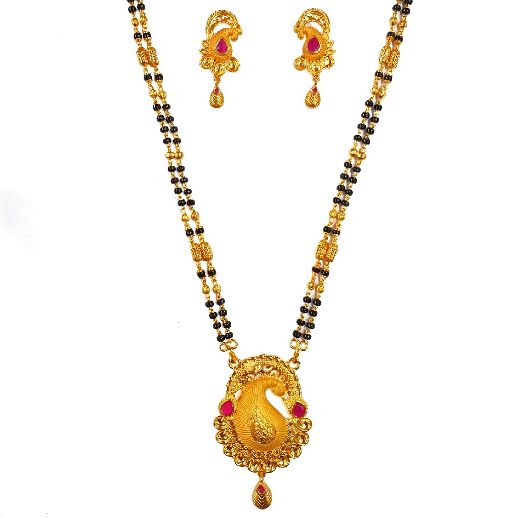 One Gram Gold Forming Fancy Mangalsutra MGA - MSE0448