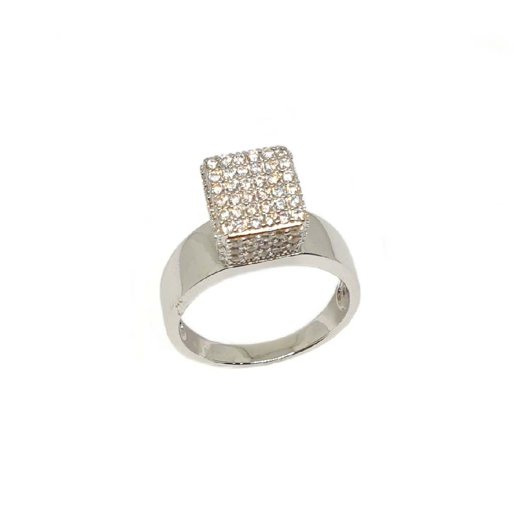 925 Sterling Silver Square Shaped Designer Ring MGA - LRS3511