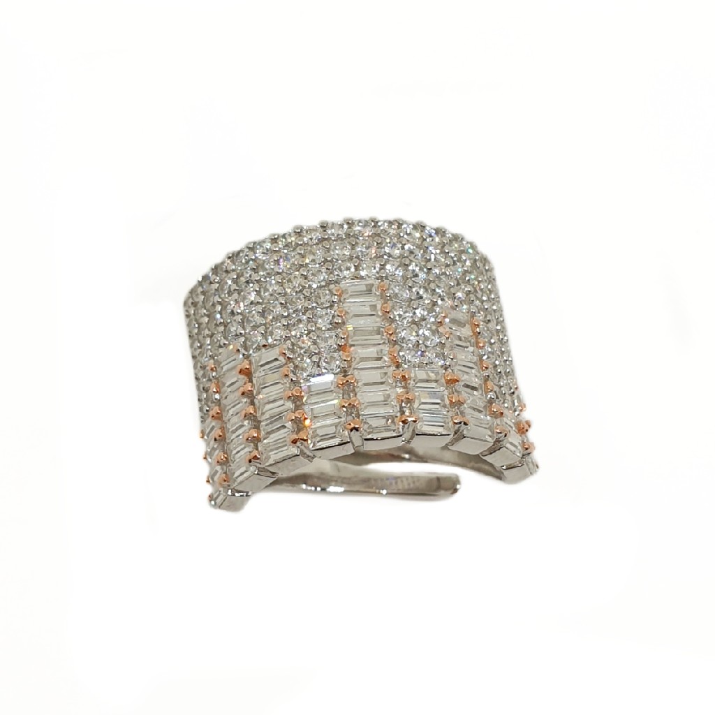 925 Sterling Silver Modern CZ Diamond Ring MGA - LRS3501
