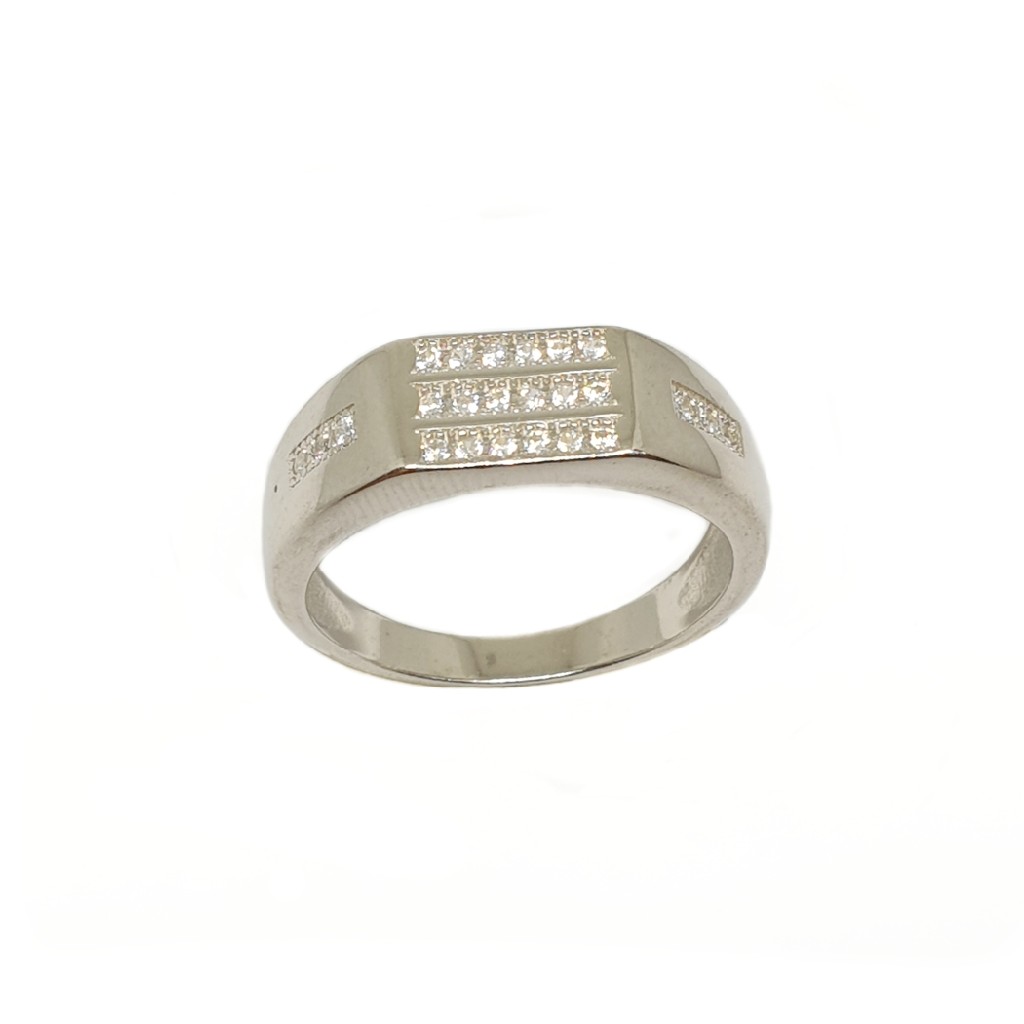 925 Sterling Silver Lining Diamond Ring MGA - GRS2194