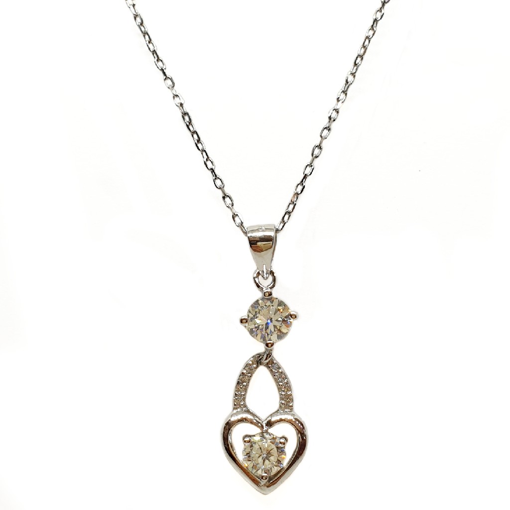 925 Sterling Silver Heart Shaped Necklace Chain MGA - NKS0083
