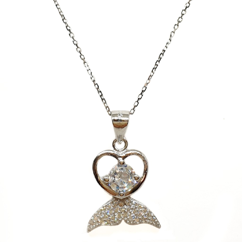 925 Sterling Silver Heart Shaped Necklace Chain MGA - NKS0050