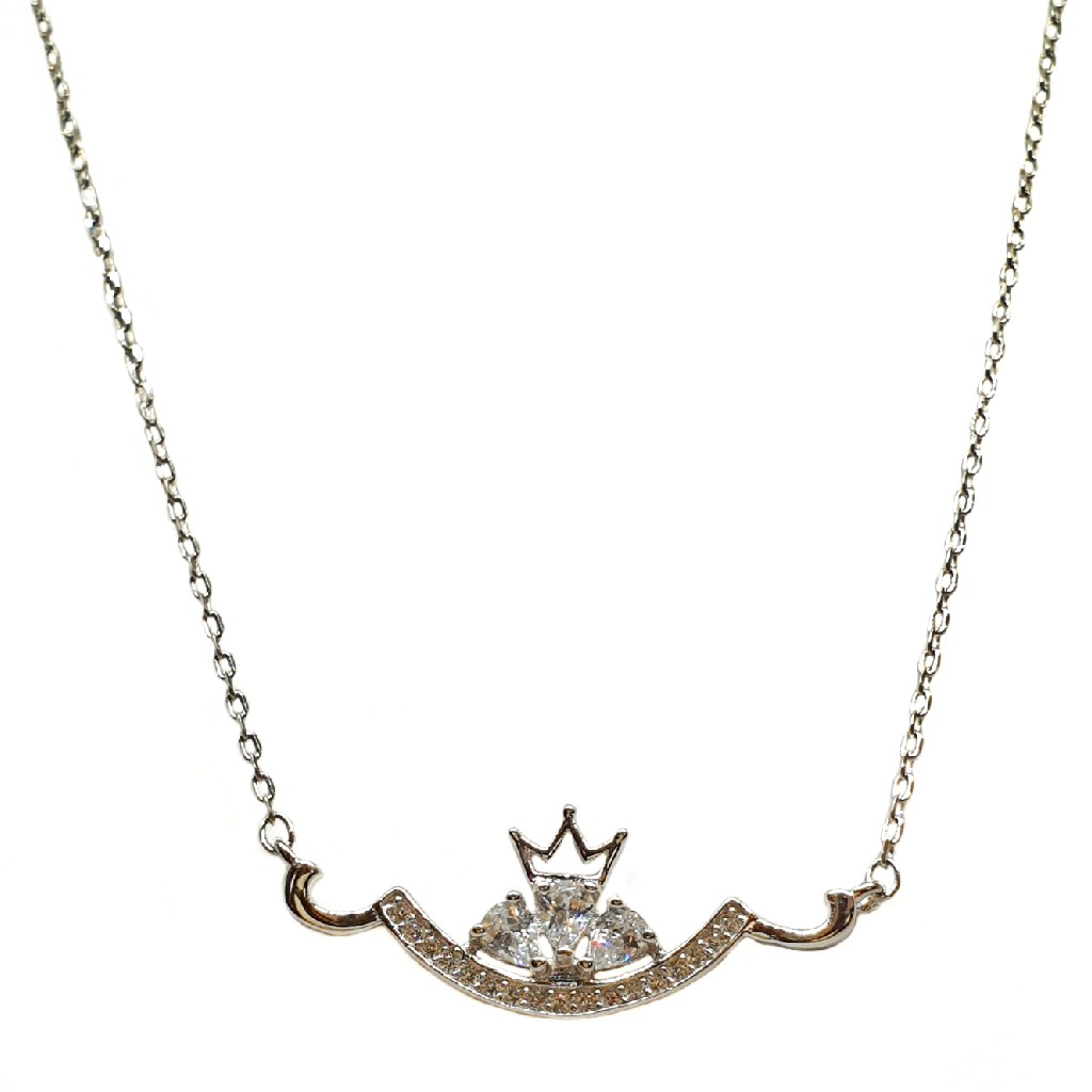925 Sterling Silver Queen Shaped Designer Necklace Chain MGA - NKS0081