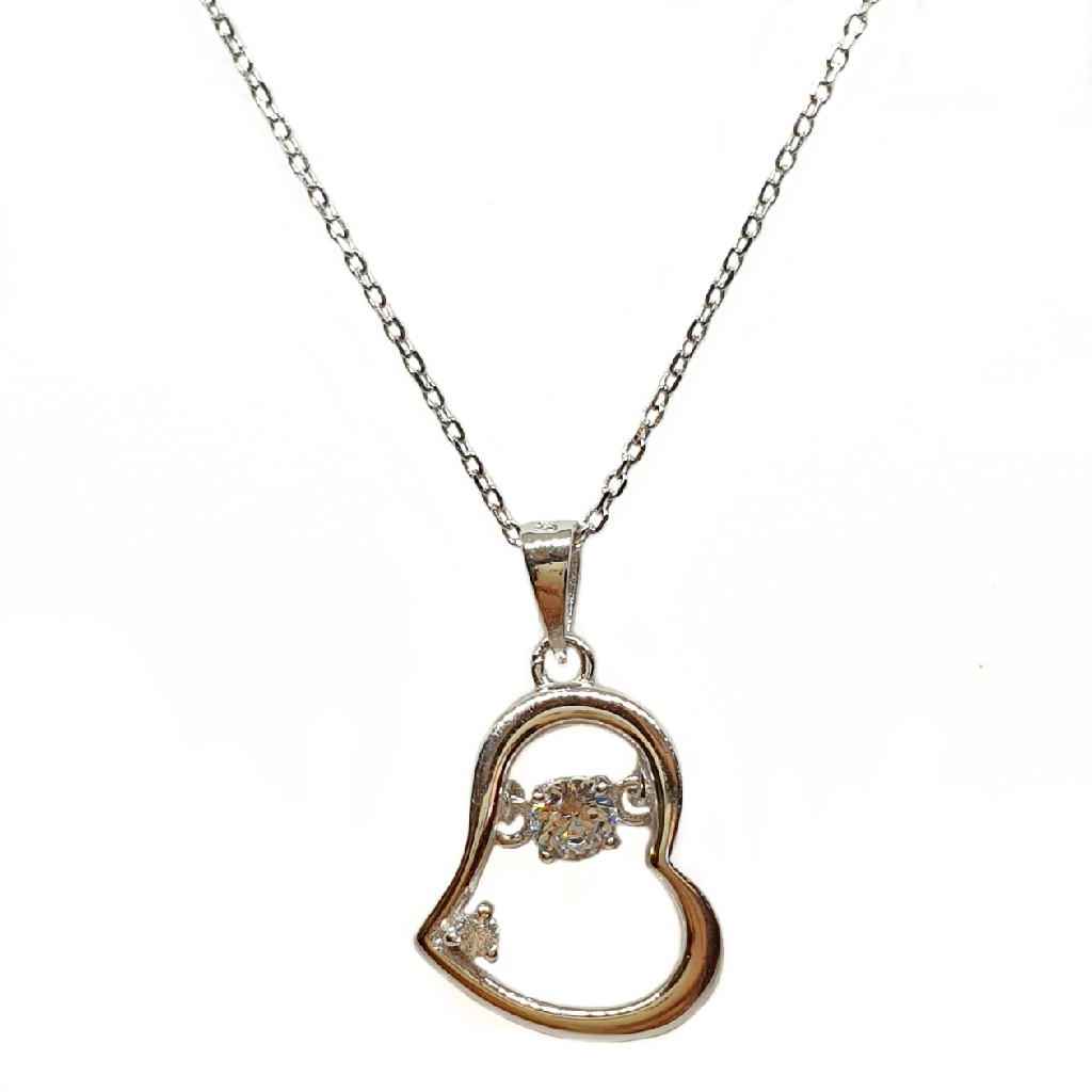 925 Sterling Silver Heart Shaped Necklace Chain MGA - NKS0065