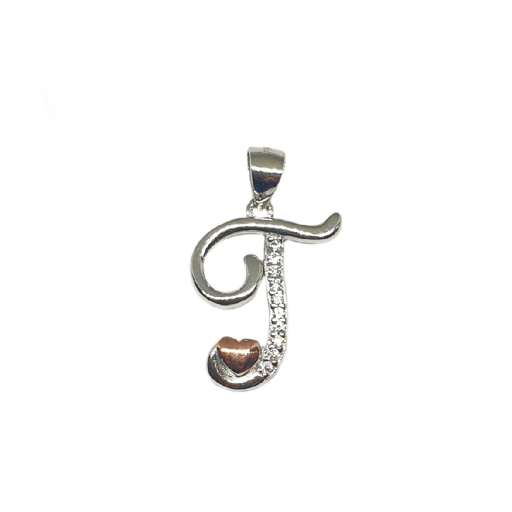 925 Sterling Silver Alphabet (Letter T) Pendant MGA - PDS0167