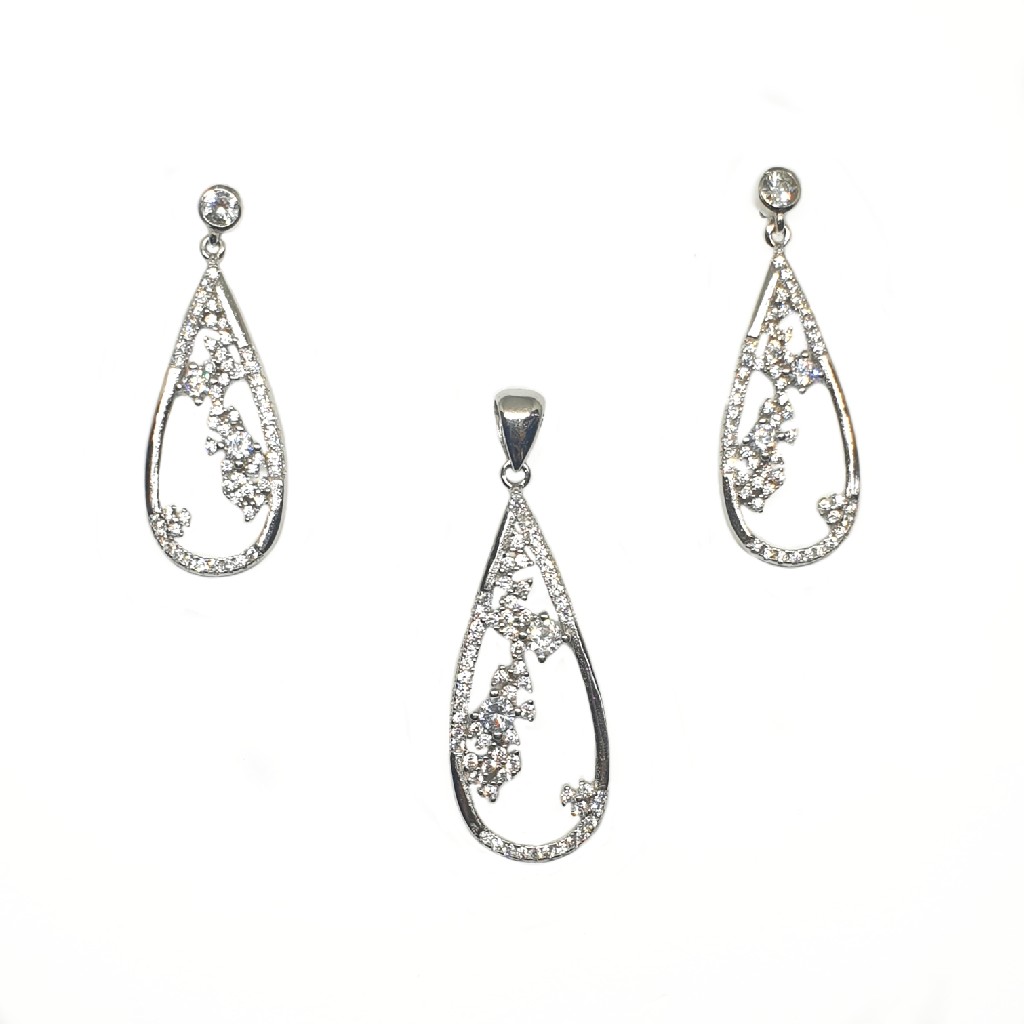 925 Sterling Silver Modern Pendant Set MGA - PTS0098