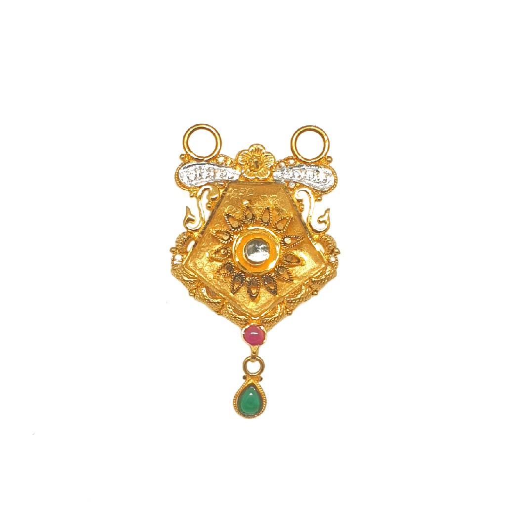 22K Gold Antique Diamond Mangalsutra Pendant MGA - MPG0005