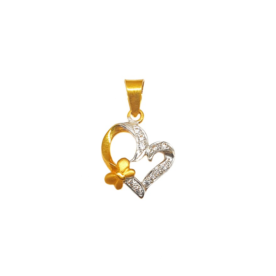22K Gold Heart Shaped Modern Pendant MGA - PDG0065