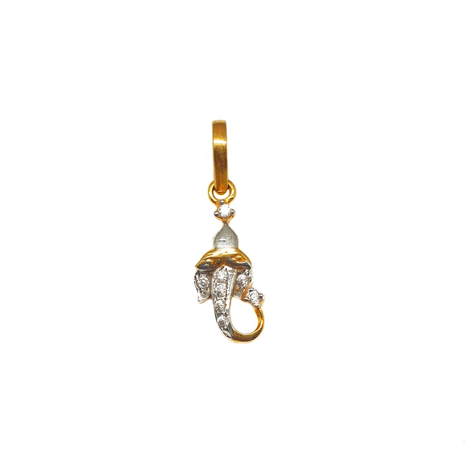 18K Gold Ganesh Pendant MGA - PDG0170