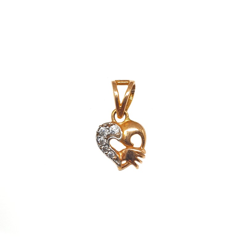 18K Rose Gold Heart Shaped Modern Pendant MGA - PDG0076