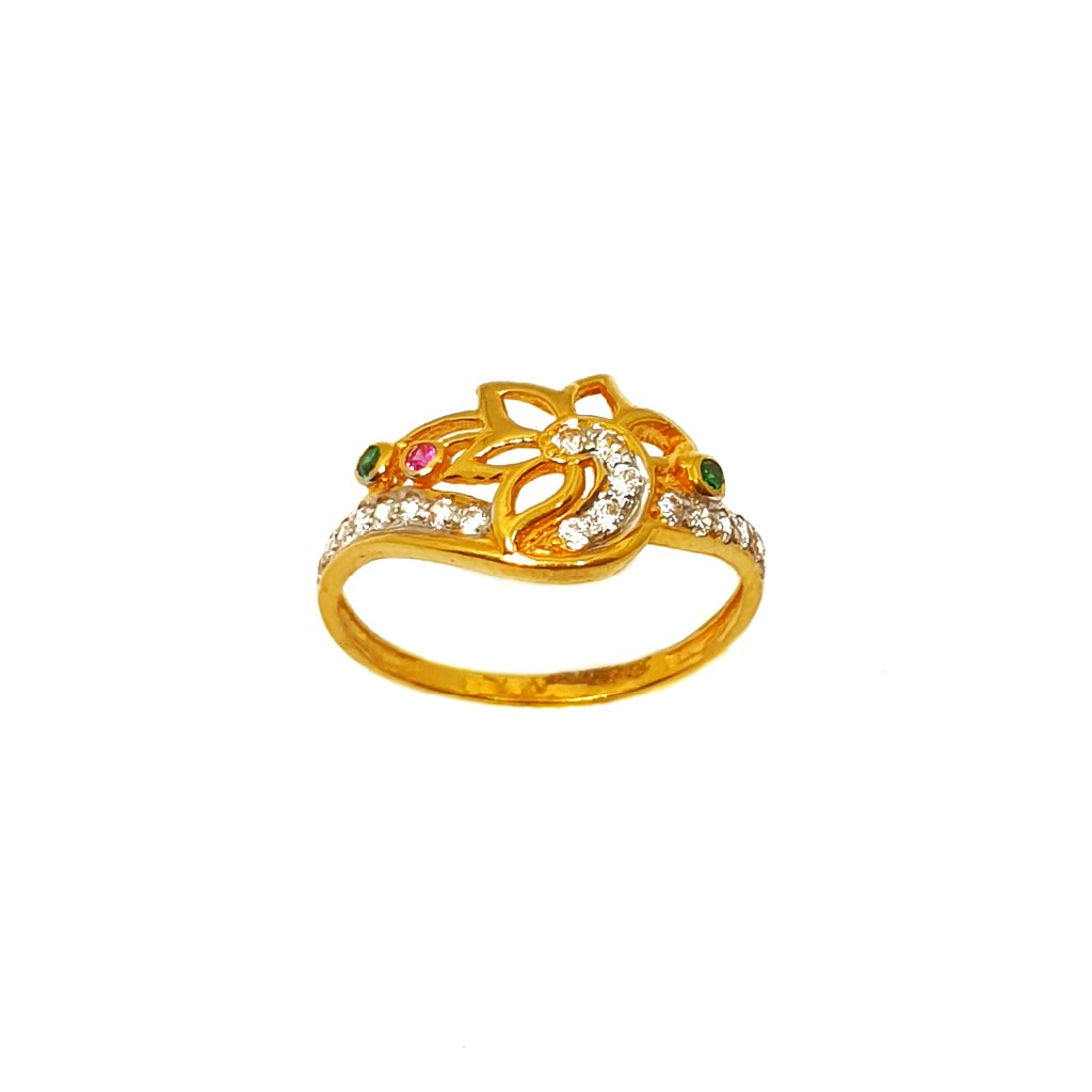 22K Gold Peacock Shaped Designer Ring MGA - LRG0289