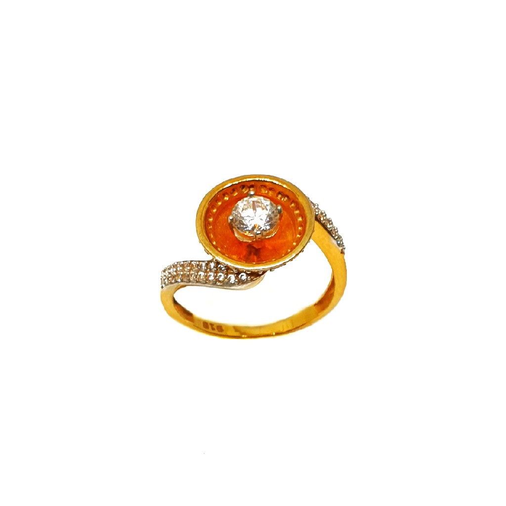 22K Gold Round Shaped Solitaire Diamond Ring MGA - LRG0165