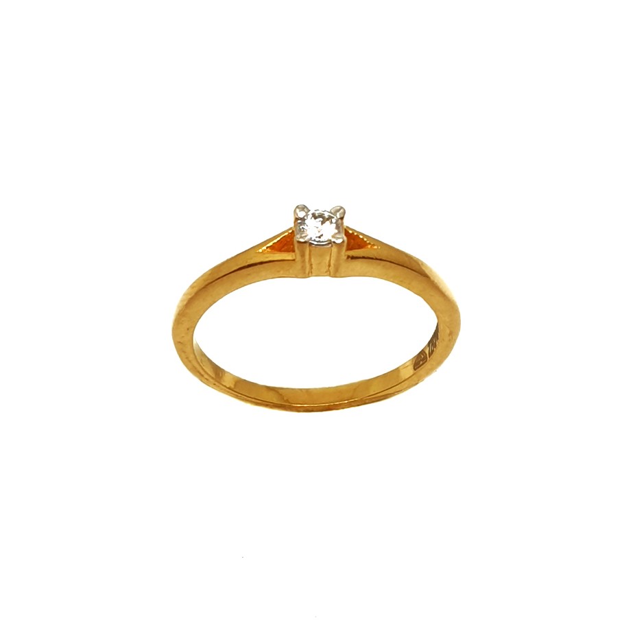 22K Gold Solitaire Diamond Ring MGA - LRG0333