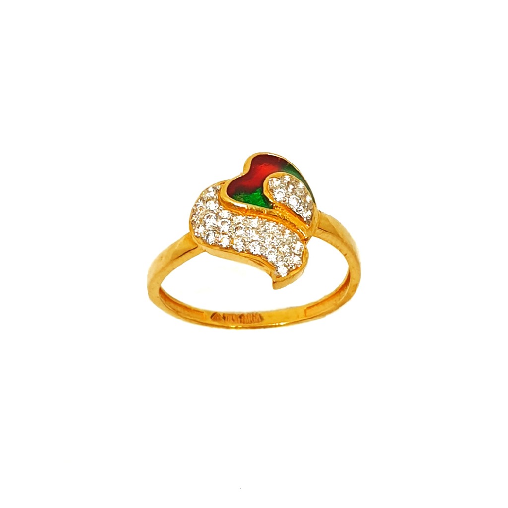 22K Gold Meenakari Ring MGA - LRG0036