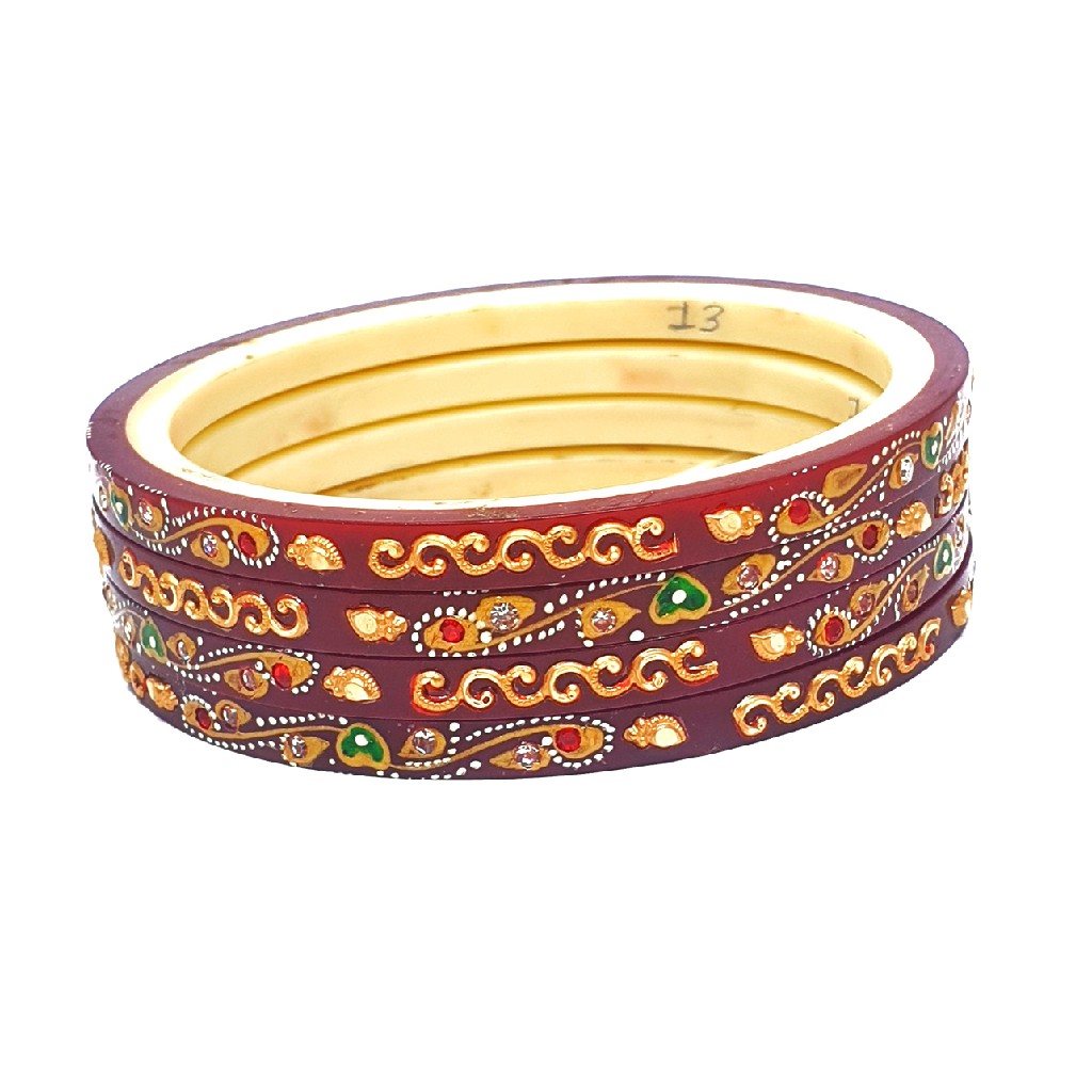 22k gold printed designer chudla bangles mga - cdg0020