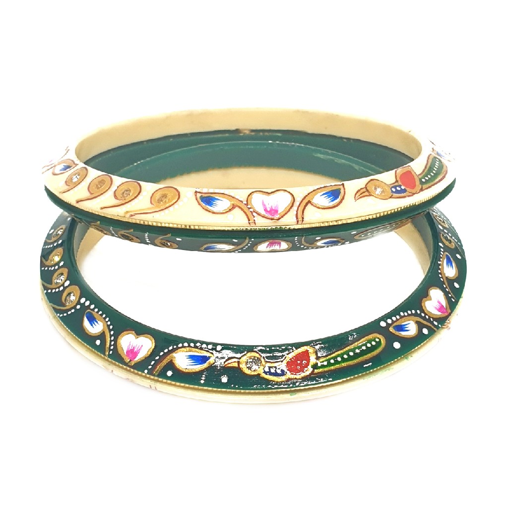 22k gold peacock shaped chudla bangles mga - cdg0031