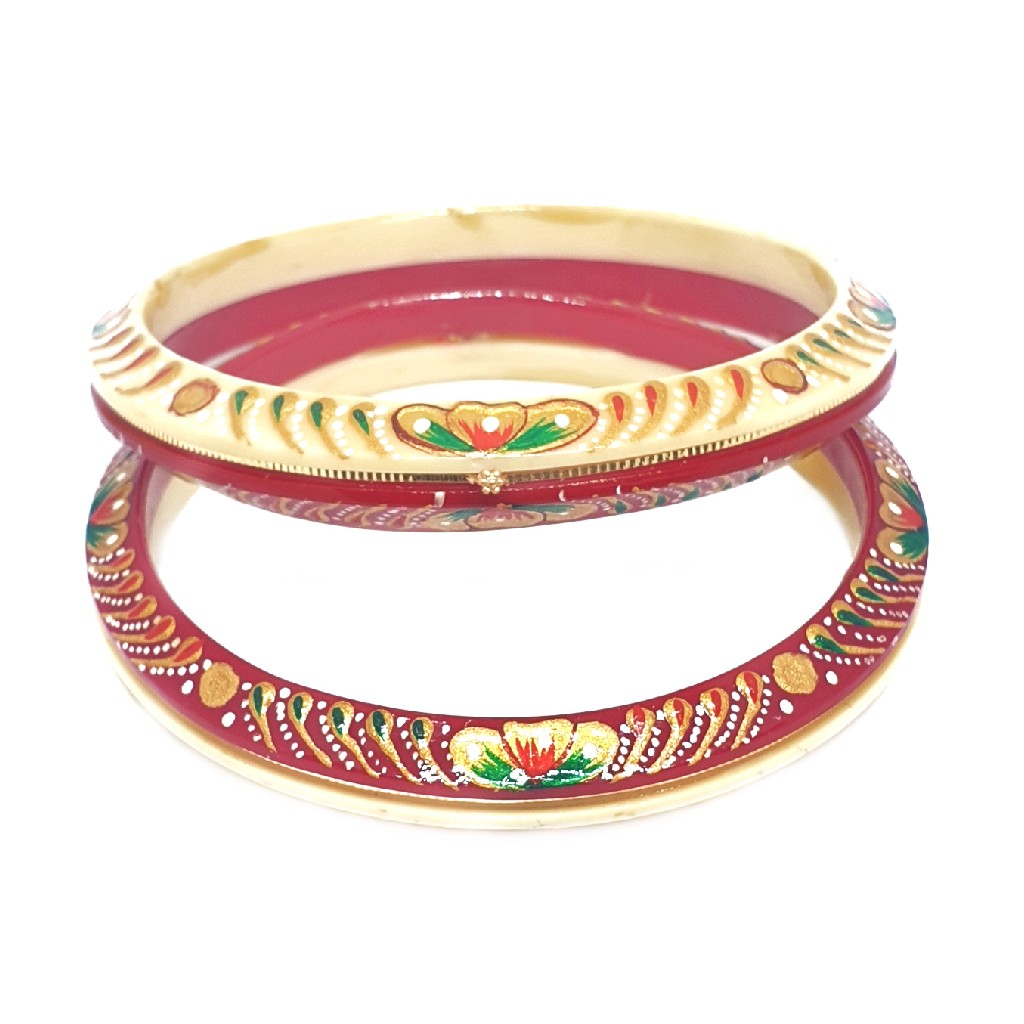 22k gold printed chudli bangles mga - cdg0025