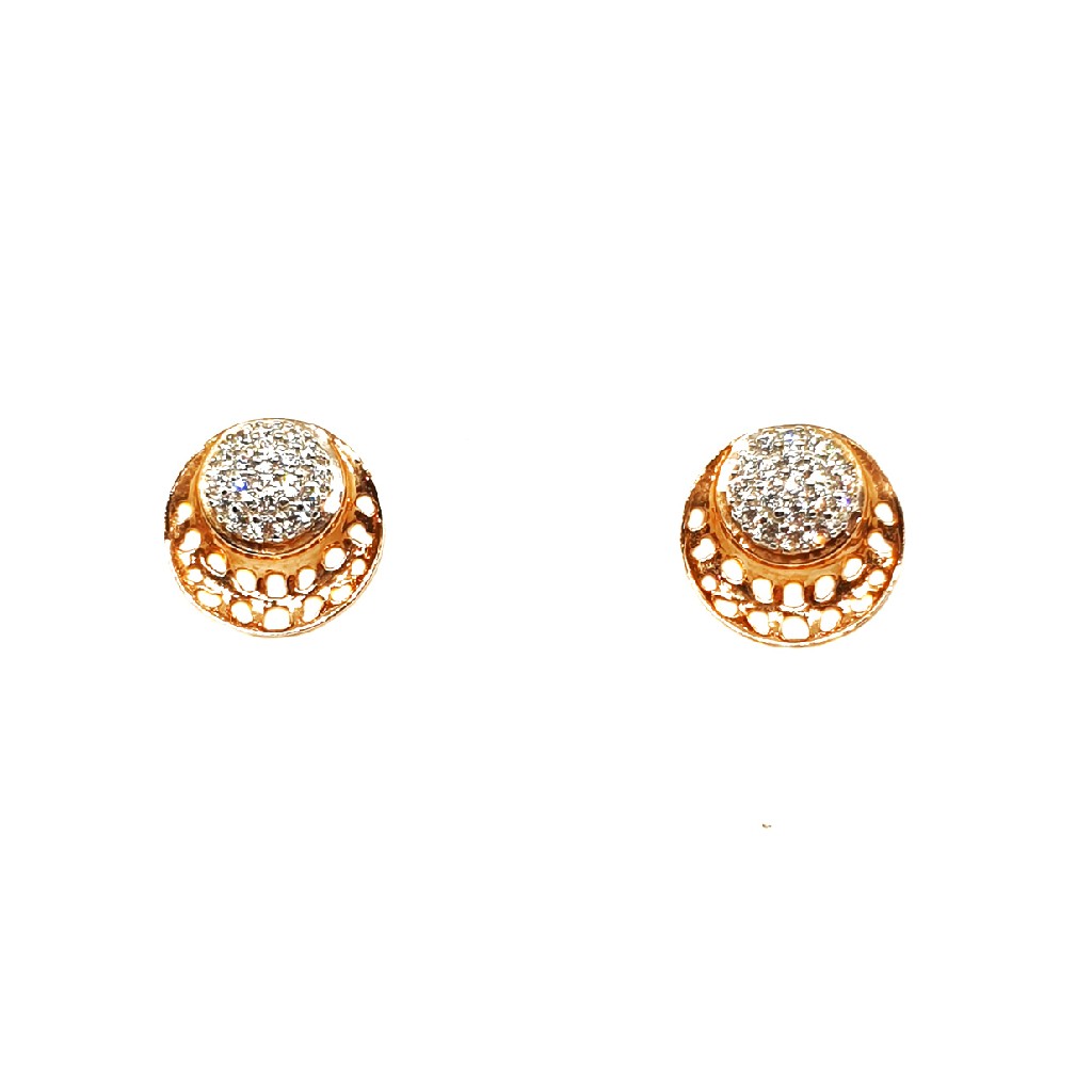 18K Gold Round Shaped Designer Earrings MGA - BTG0287