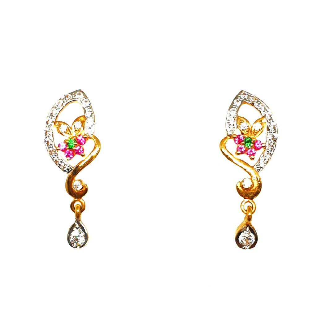 22K Gold Flower Shaped Earrings MGA - BTG0227