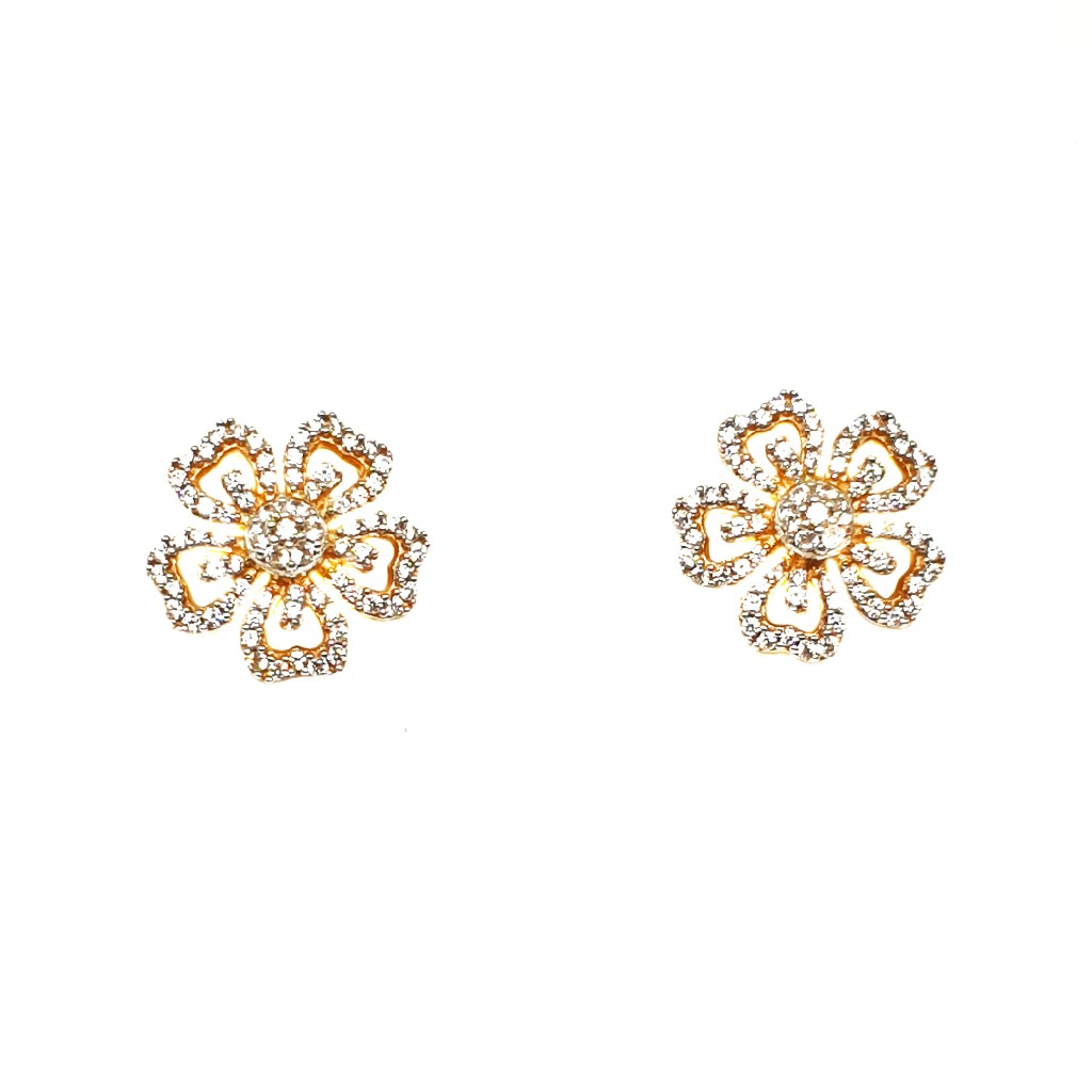 22K Gold CZ Diamond Tops Earrings MGA - BTG0318