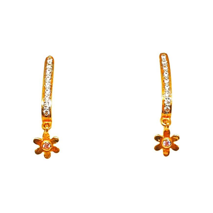22K Gold Designer J Shaped Earrings MGA - BTG0261
