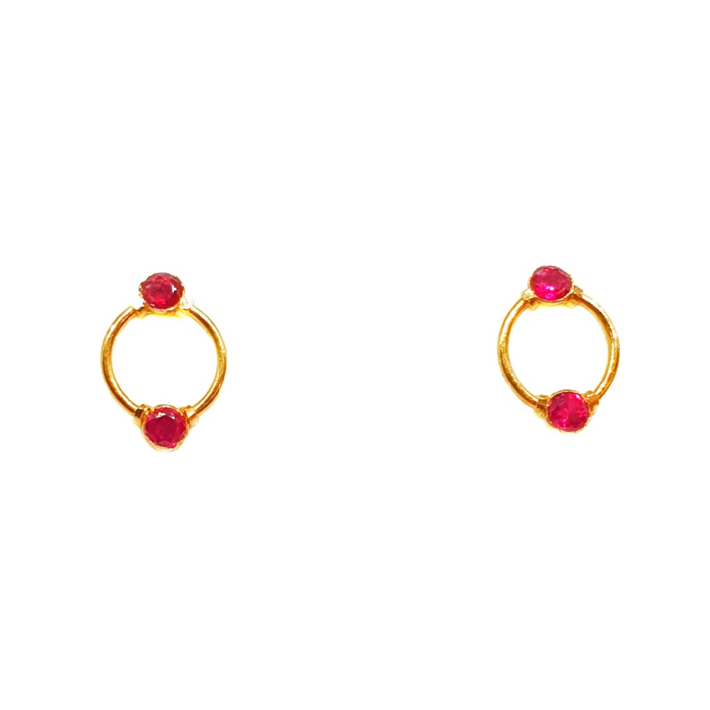 22K Gold Fancy Pink Diamond Earrings MGA - BTG0054
