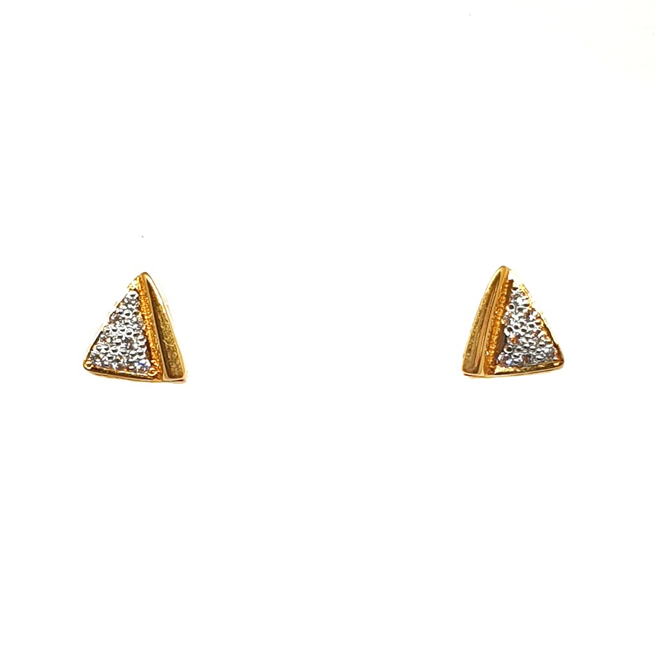 22K Gold Triangle Shaped Designer Earrings MGA - BTG0369