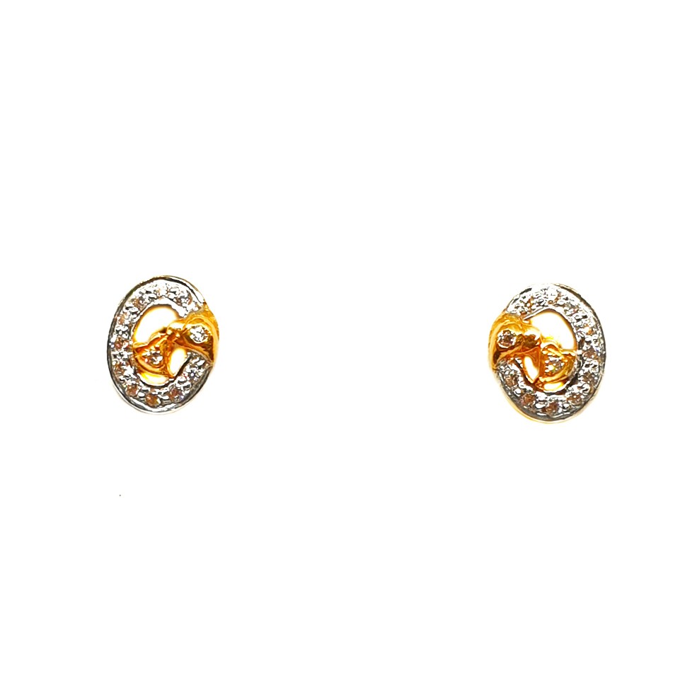 22K Gold Oval Shaped Earrings MGA - BTG0191