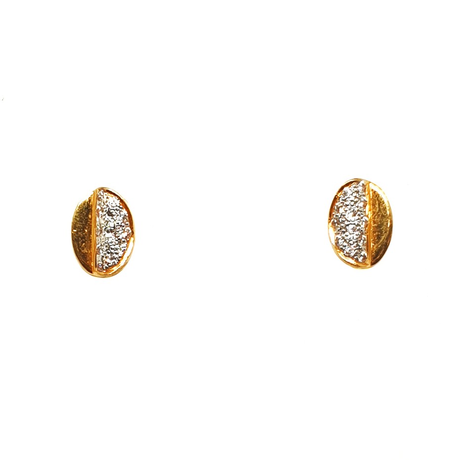 22K Gold Oval Shaped Fancy Earrings MGA - BTG0374