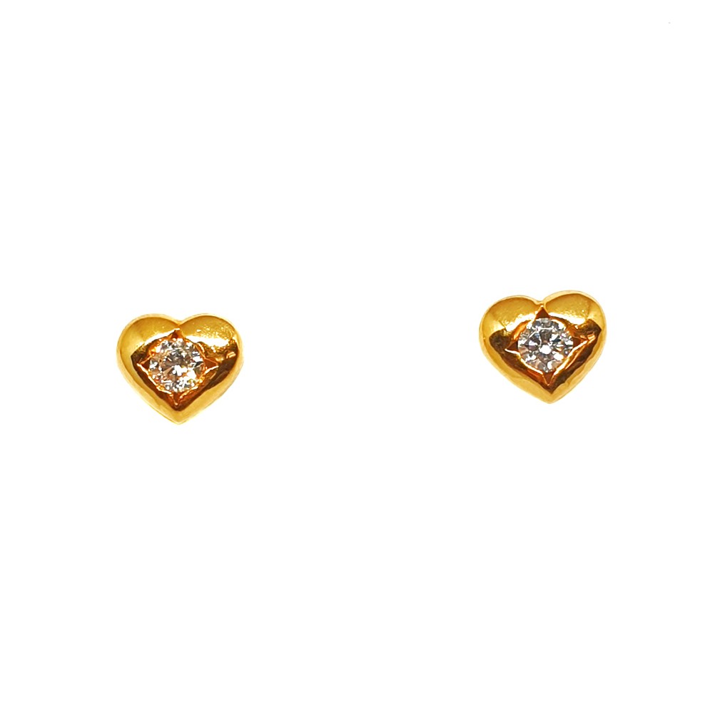 22K Gold Heart Shaped Earrings MGA - BTG0195