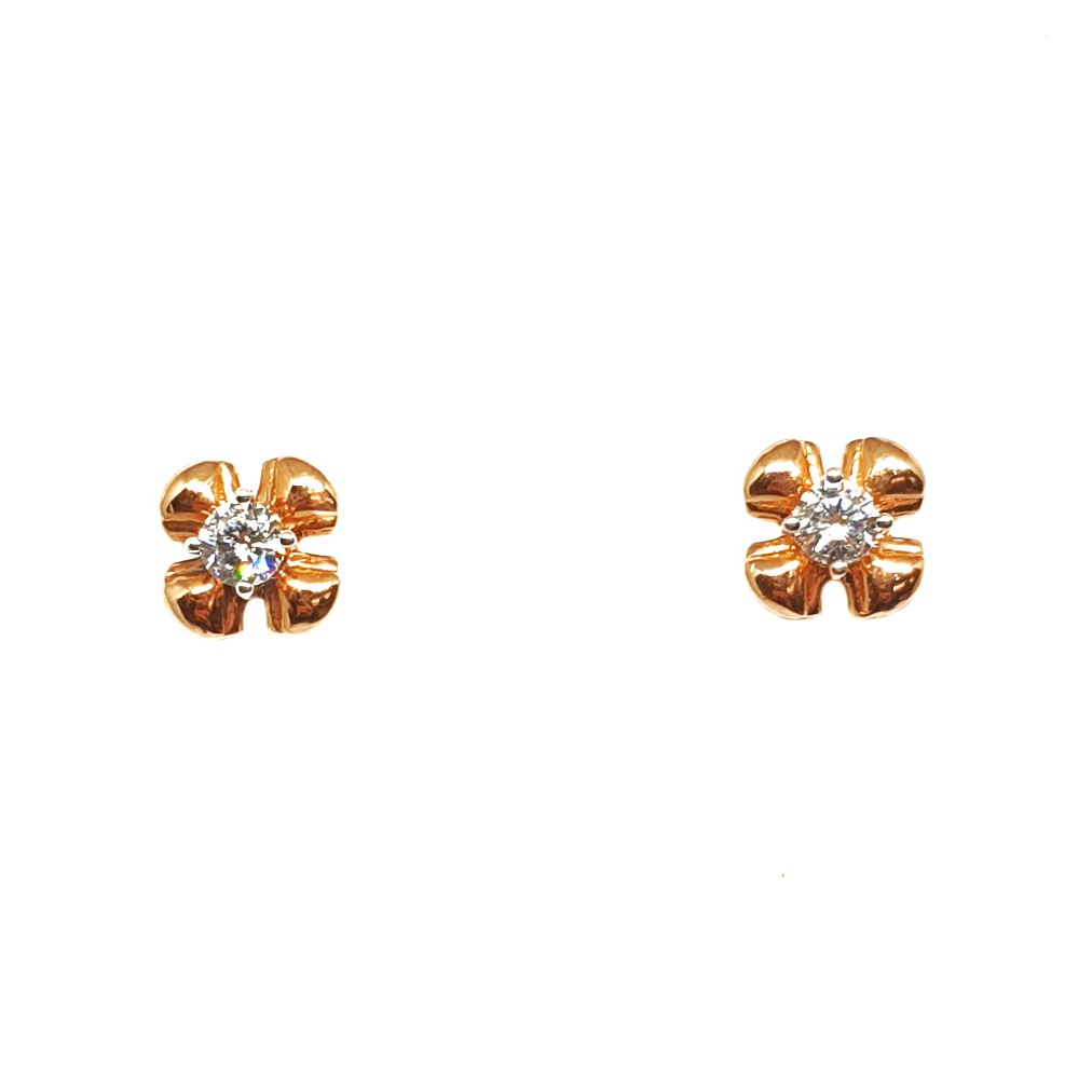 18K Rose Gold Flower Shaped Earrings MGA - BTG0188