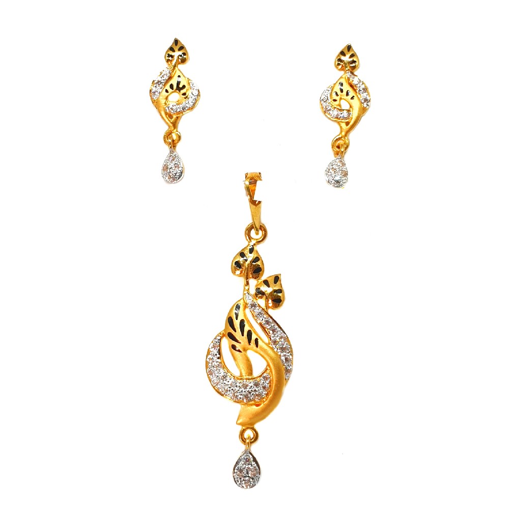 22K Gold Designer Pendant Set MGA - PTG0107